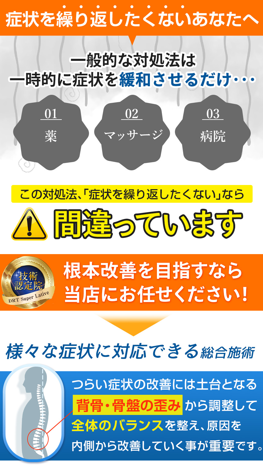 症状を繰り返したくないあなたへ