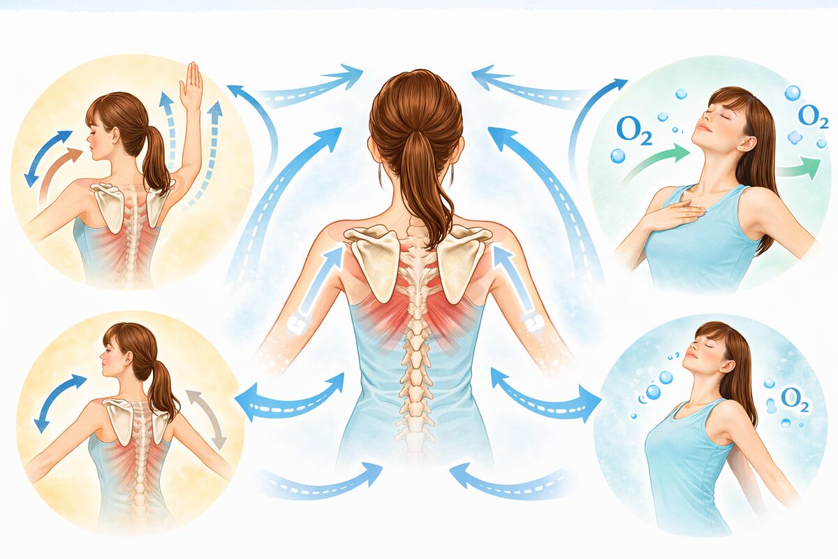姿勢と呼吸の動き解説図